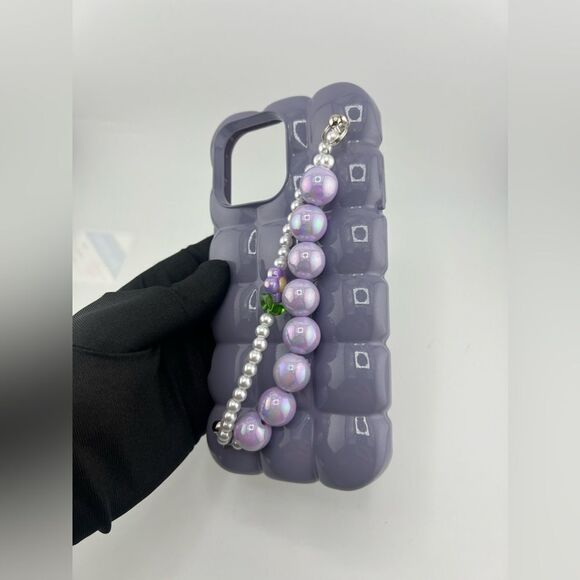 Luxury Pearl Bracelet Chain 3D Ice Lattice Case For iPhone - Picture 1 of 7